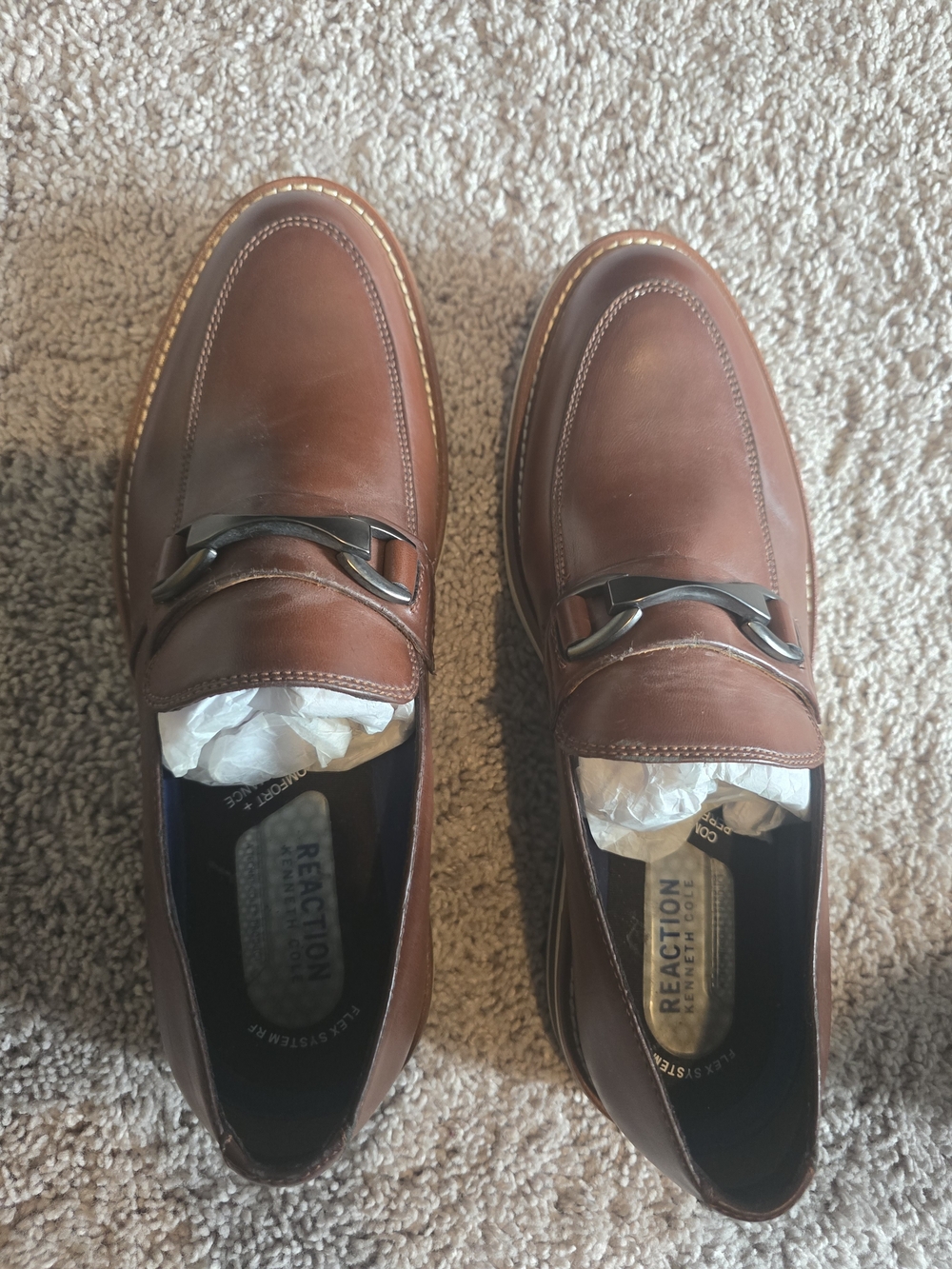Kenneth Cole Reaction Men's Chestnut Leather Bit Loafers